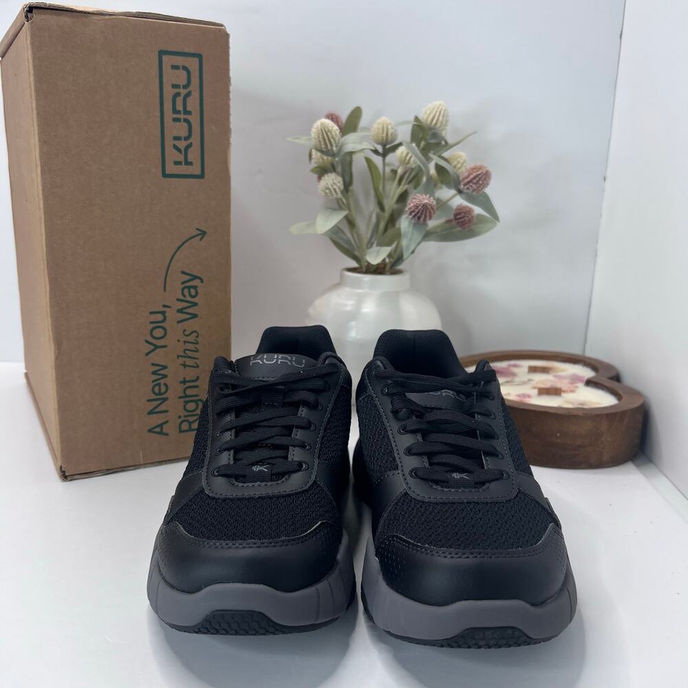 Kuru Quantum 2.0 Walking Comfort Sneaker Jet Black/Slate Gray Women 8M Tried On - Picture 2 of 10
